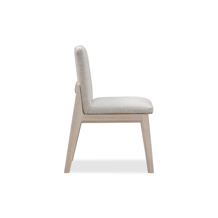 Modus Furniture Liv Solid Wood Dining Chair in White Sand and Natural Linen 655450450556 QHTP63A Image 3