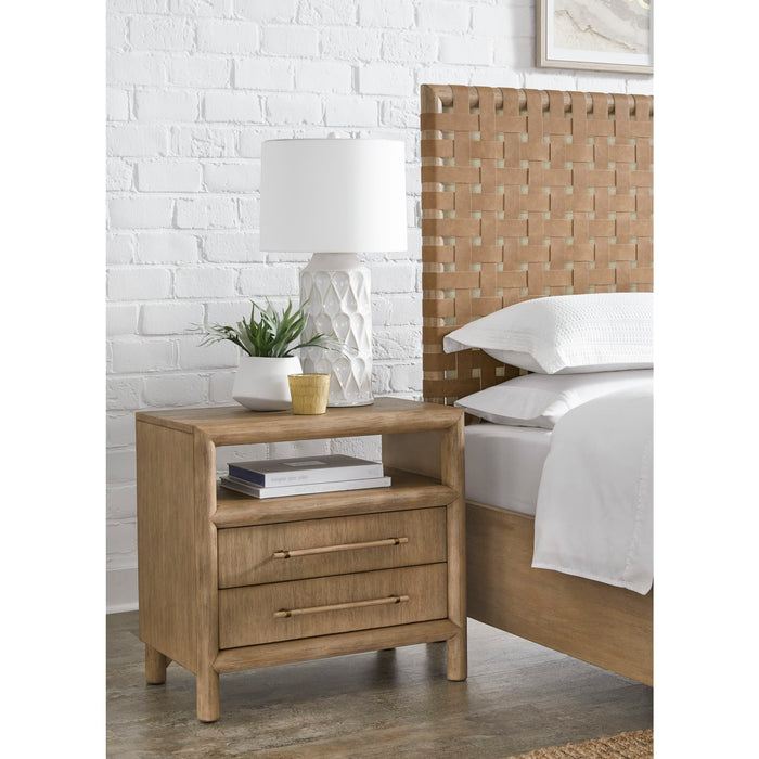 Modus Furniture Dorsey Two Drawer USB-charging Nightstand in Granola 655450421426 NSPV81B Main Image