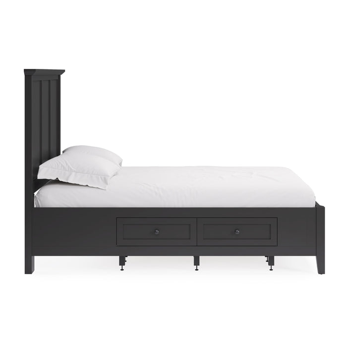 Modus Furniture Grace Four Drawer Platform Storage Bed in Raven Black  PNRBD  Image 3