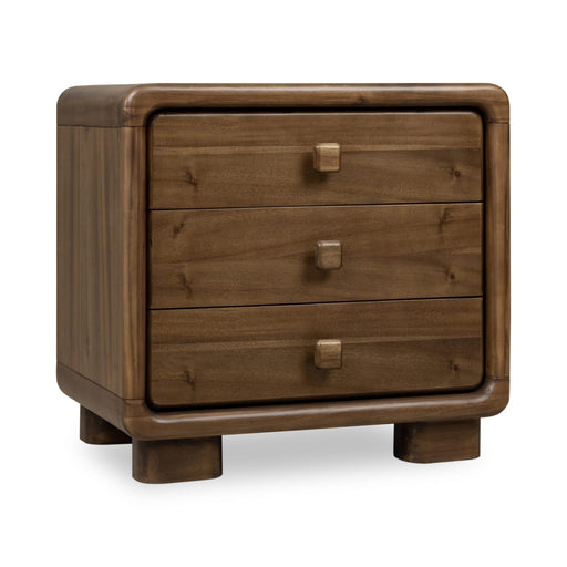 Modus Furniture Boka Three Drawer Acacia Wood Nightstand in Impala  655450474743 TVXU81B Image 1