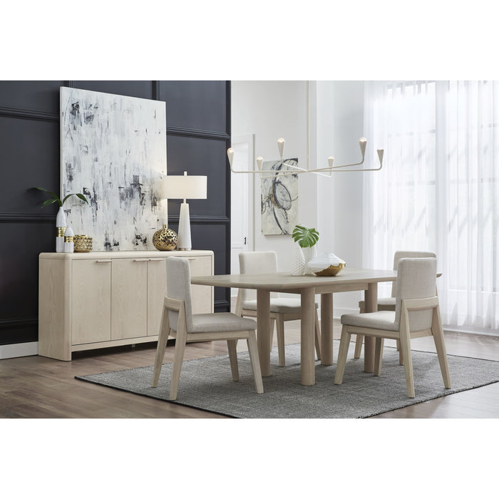 Modus Furniture Liv Solid Wood Dining Chair in White Sand and Natural Linen 655450450556 QHTP63A Image 5