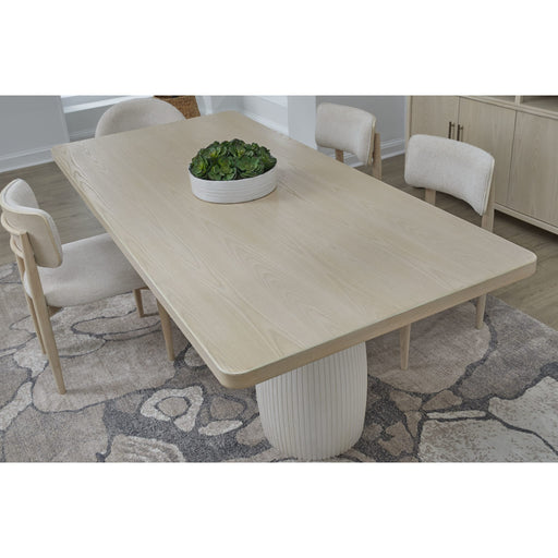 Modus Furniture Zinnia Plaster Base Wood Top Dining Table in White Sand and Ivory 655450463983 RSTP61 Image 1