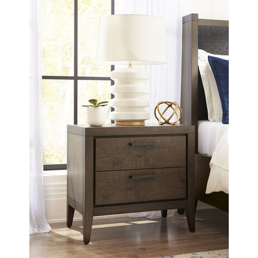 Modus Furniture Boracay Two Drawer USB Charging Nightstand in Wild Oats Brown 655450381270 LWY681 Main Image