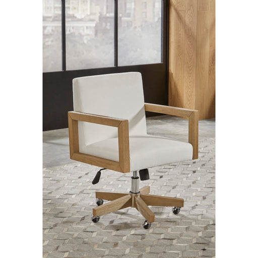 Modus Furniture One Wood Frame Home Office Chair in Solid Wood and White Canvas 655450404641 JVLH17 Main Image