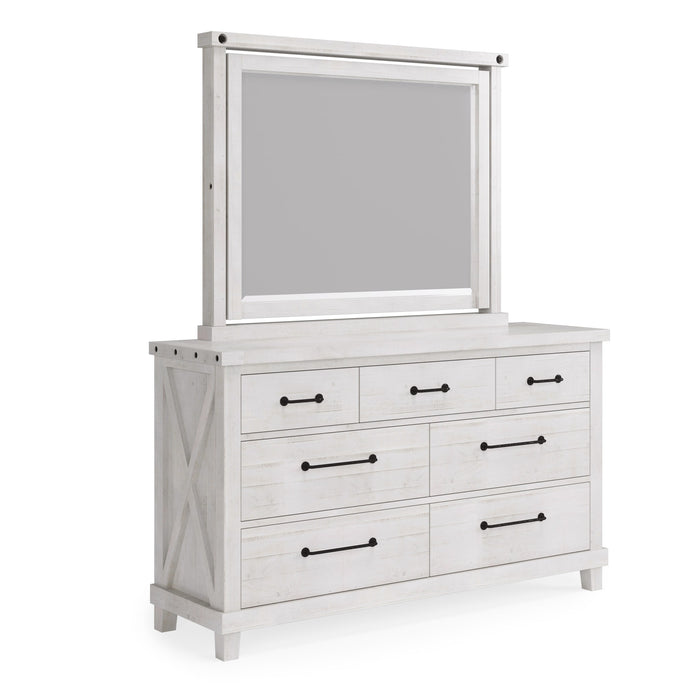 Modus Furniture Yosemite Solid Wood Dresser in Rustic White (2024) 655450432842 7YKJ82A Image 6