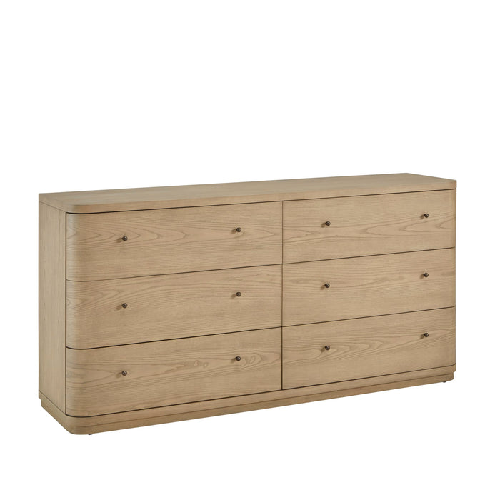 Modus Furniture Penny Six Drawer White Ash Dresser in Buff Cream  655450455902 QXUL82 Image 2