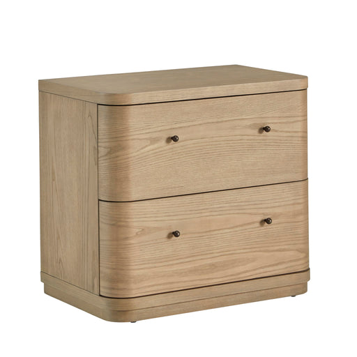 Modus Furniture Penny Two Drawer White Ash Nightstand in Buff Cream  655450455896 QXUL81 Image 1