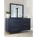 Modus Furniture Argento Beveled Glass Wall or Dresser Mirror in Navy Blue 655450368271 9DKB83 Image 1