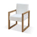 Modus Furniture One Modern Coastal Sled Leg Upholstered Dining Arm Chair in White Pearl and Bisque 655450404535 JVLH64 Image 3