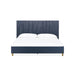 Modus Furniture Argento Wave-Patterned Bed in Navy Blue and Burnished Brass  9DKBH  Image 5