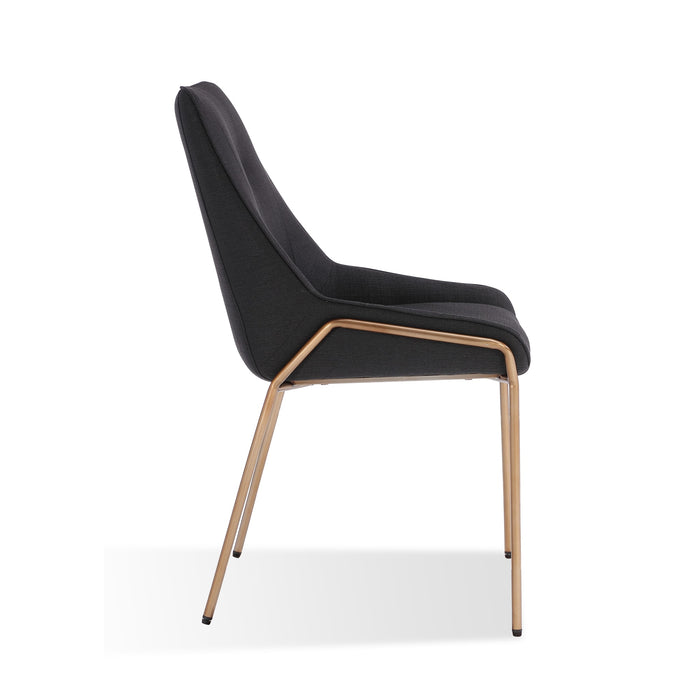 Modus Furniture Cyrus Upholstered Dining Chair in Coal Fabric and Brushed Bronze Metal 655450422898 PUSJ63ASH Image 3