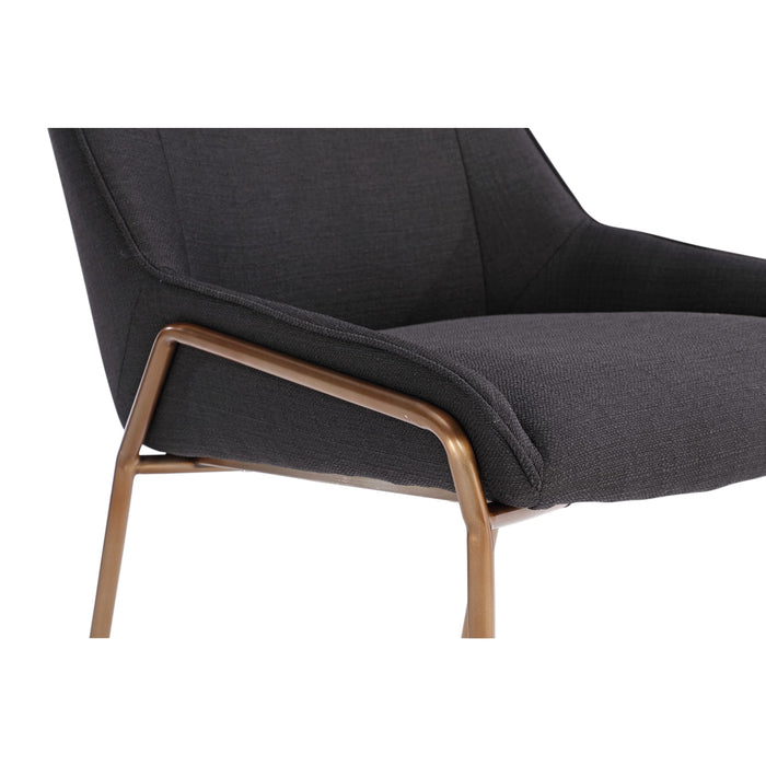 Modus Furniture Cyrus Upholstered Dining Chair in Coal Fabric and Brushed Bronze Metal 655450422898 PUSJ63ASH Image 6