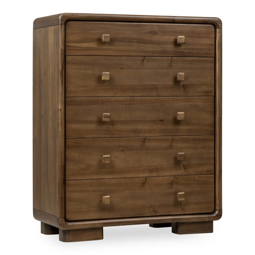 Modus Furniture Boka Five Drawer Acacia Wood Chest in Impala 655450474934 TVXU84 Image 1