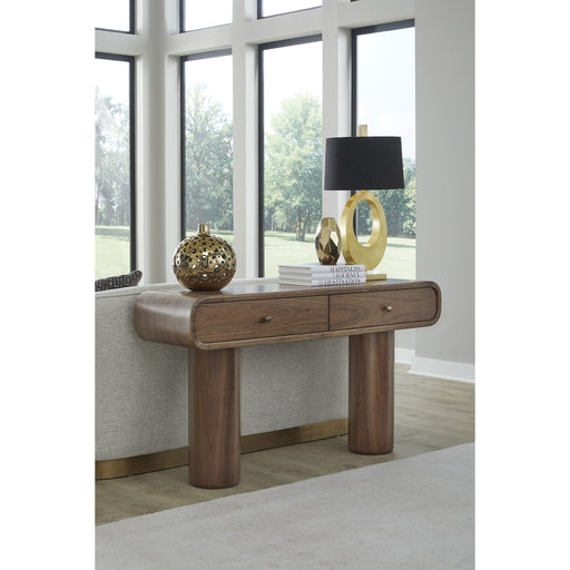 Modus Furniture Juba Walnut Console Table in Mongoose 655450482984 UWYT23 Main Image