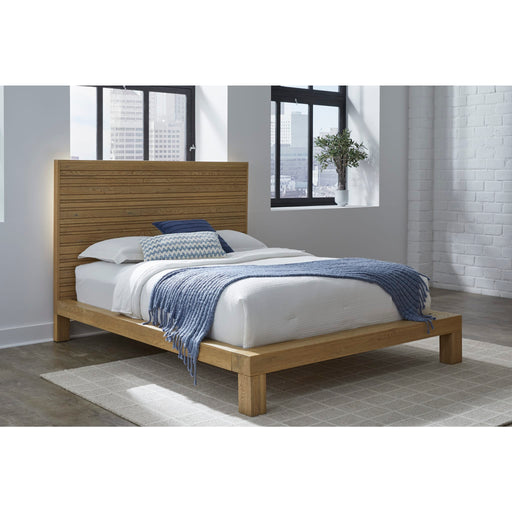 Modus Furniture Batten Solid Oak Slatted Platform Bed in Blonde  NERMJ  Main Image