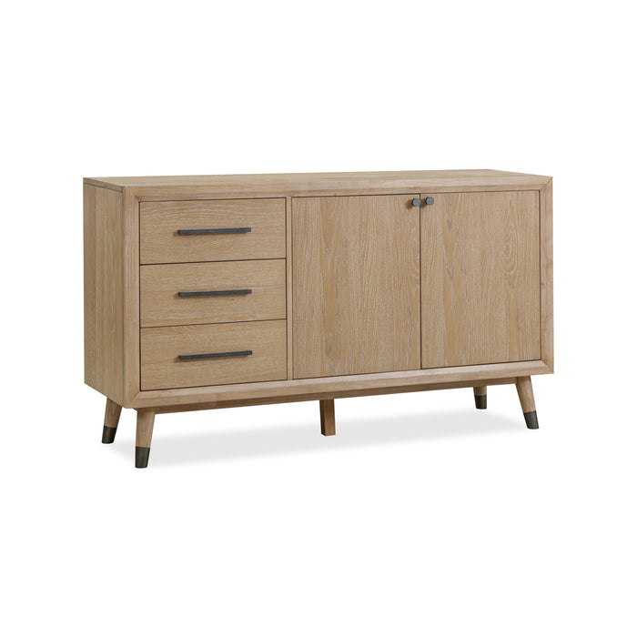 Modus Furniture Franklin Three Drawer Two Door White Oak Sideboard in Au Natural 655450393891 MXNK78 Image 4